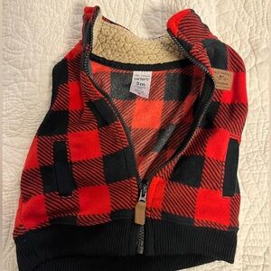 EUC Carter’s sleeveless lined checked vest.